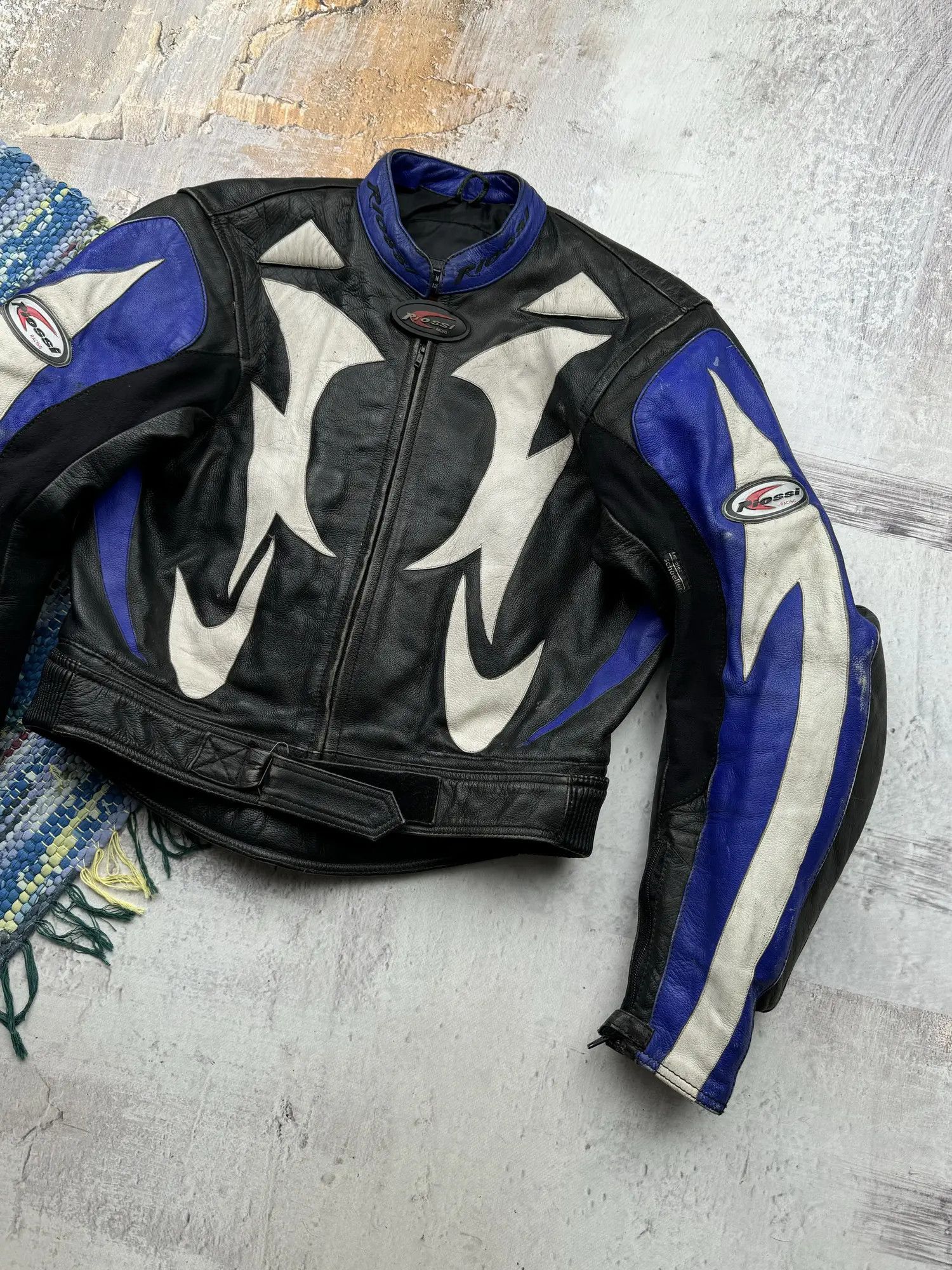 Vintage Riossi Racing Vintage Leather Moto Jacket A732D15(351) Size US M / EU 48-50 / 2 - 3 Thumbnail