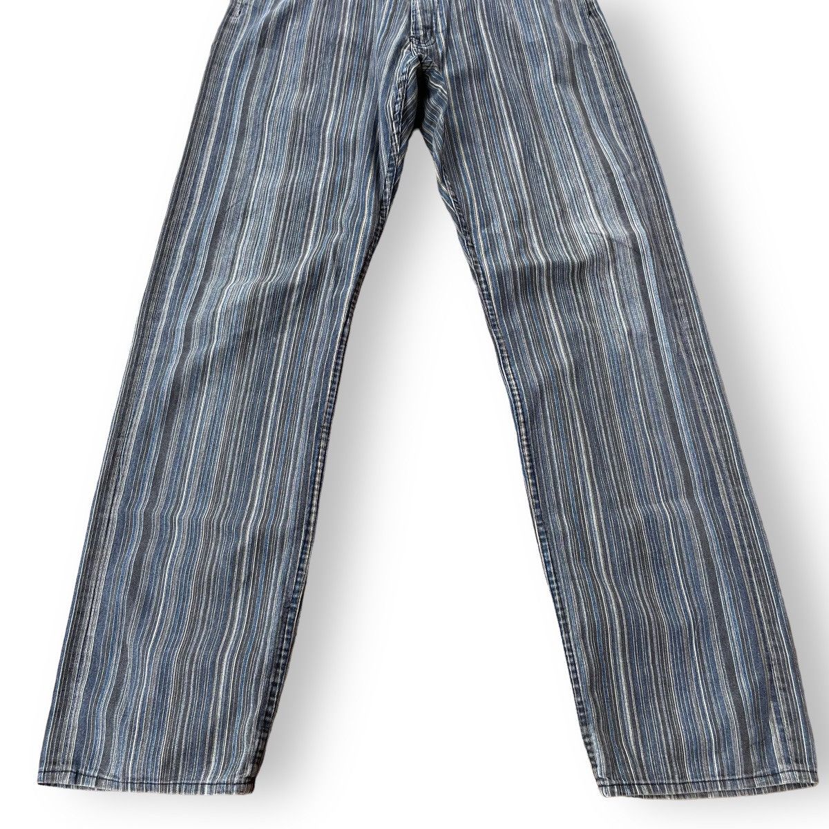 Tornado Mart 🇯🇵 VINTAGE ROOT THREE STRIPES DENIM PANTS Size US 30 / EU 46 - 4 Thumbnail