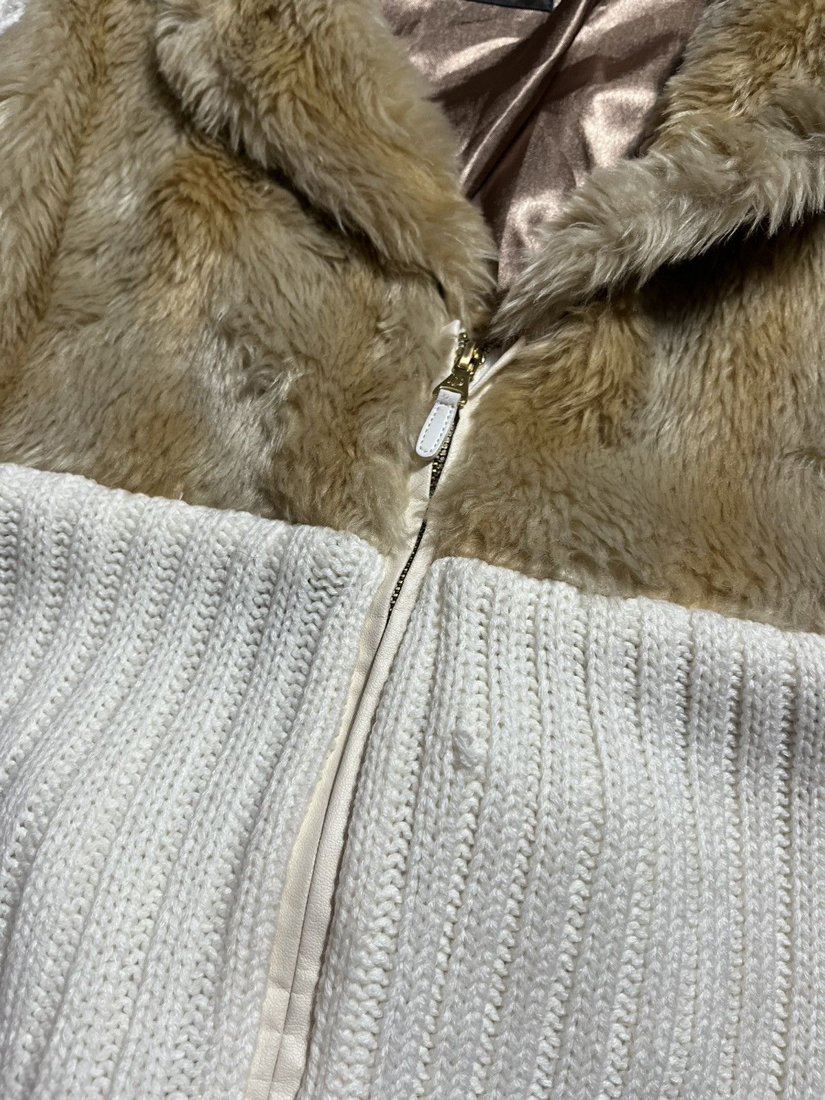 If Six Was Nine × Japanese Brand Y2K Japanese Style Fur Zip Jacket Knit Sleeve Size XL / US 12-14 / IT 48-50 - 5 Thumbnail