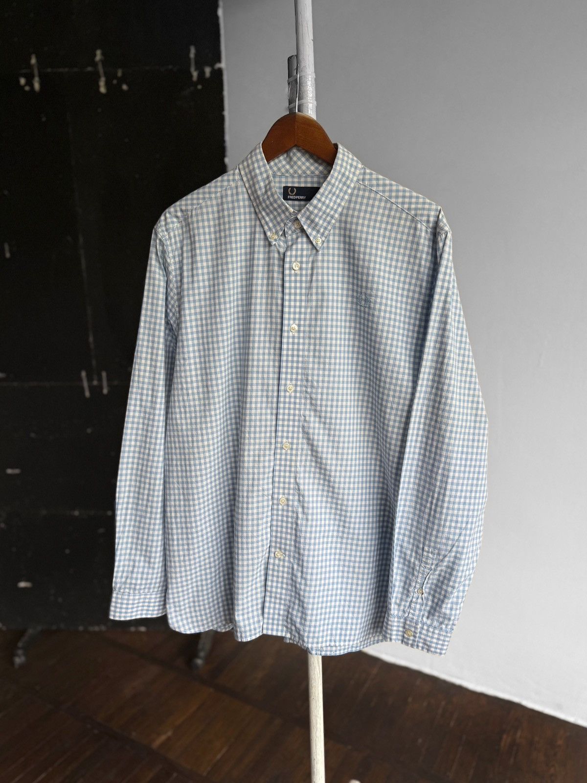 Fred Perry × Vintage Fred Perry Mens Checkered Button Down Long Sleeve Shirt Size US L / EU 52-54 / 3 - 1 Thumbnail