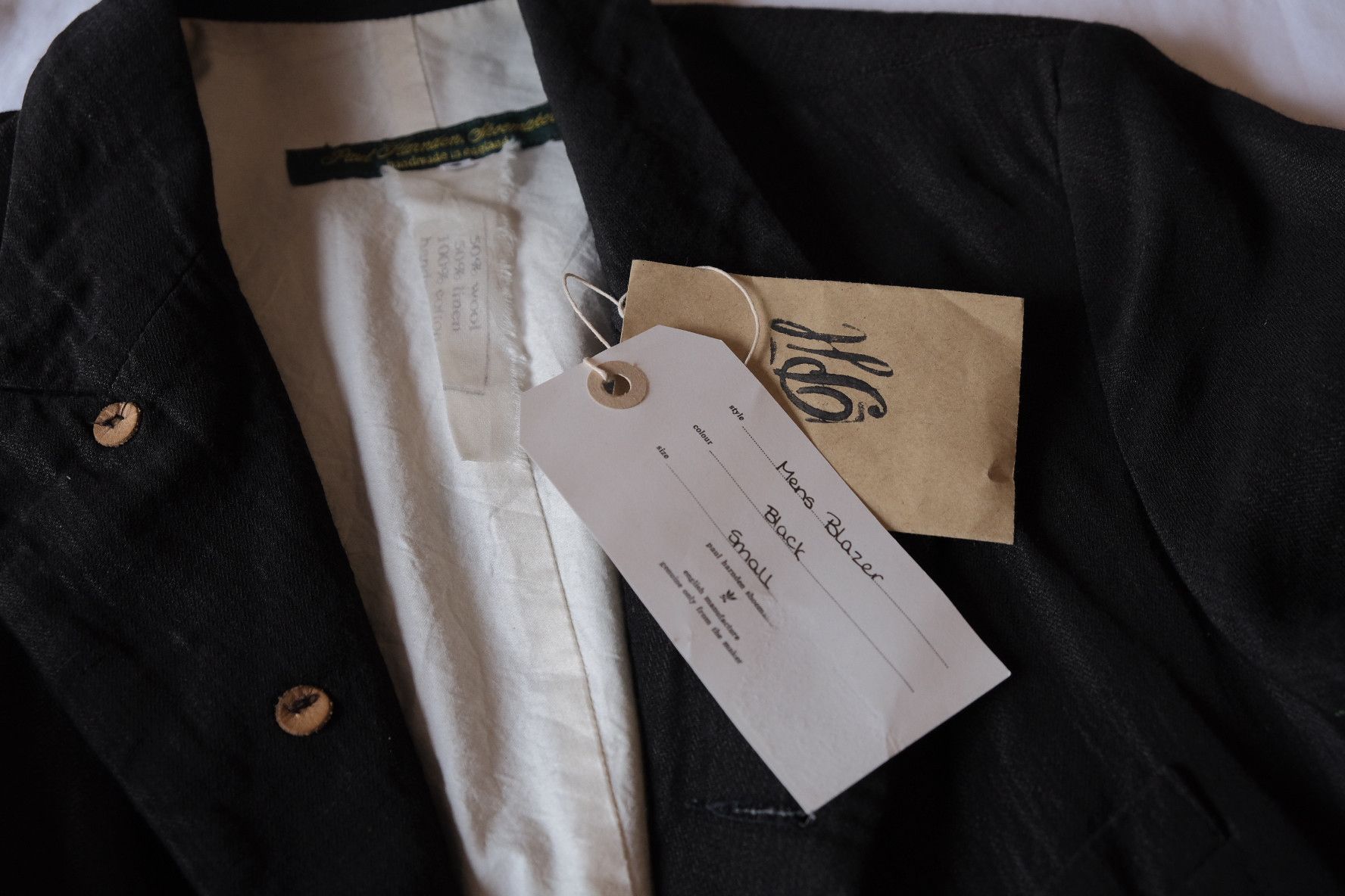 Paul Harnden Shoemakers Paul Harnden mens blazer S linen black Size 34R - 7 Thumbnail