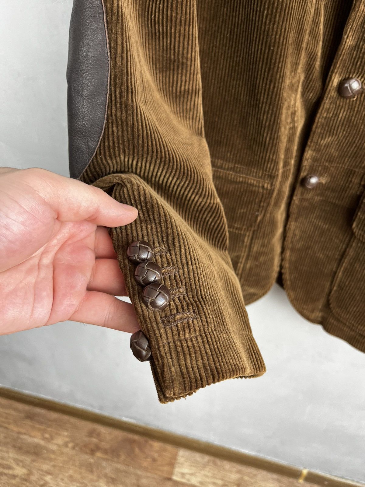 Ralph Lauren Rare Vintage Polo Ralph Lauren Corduroy Blazer Leather Size 40R - 5 Thumbnail