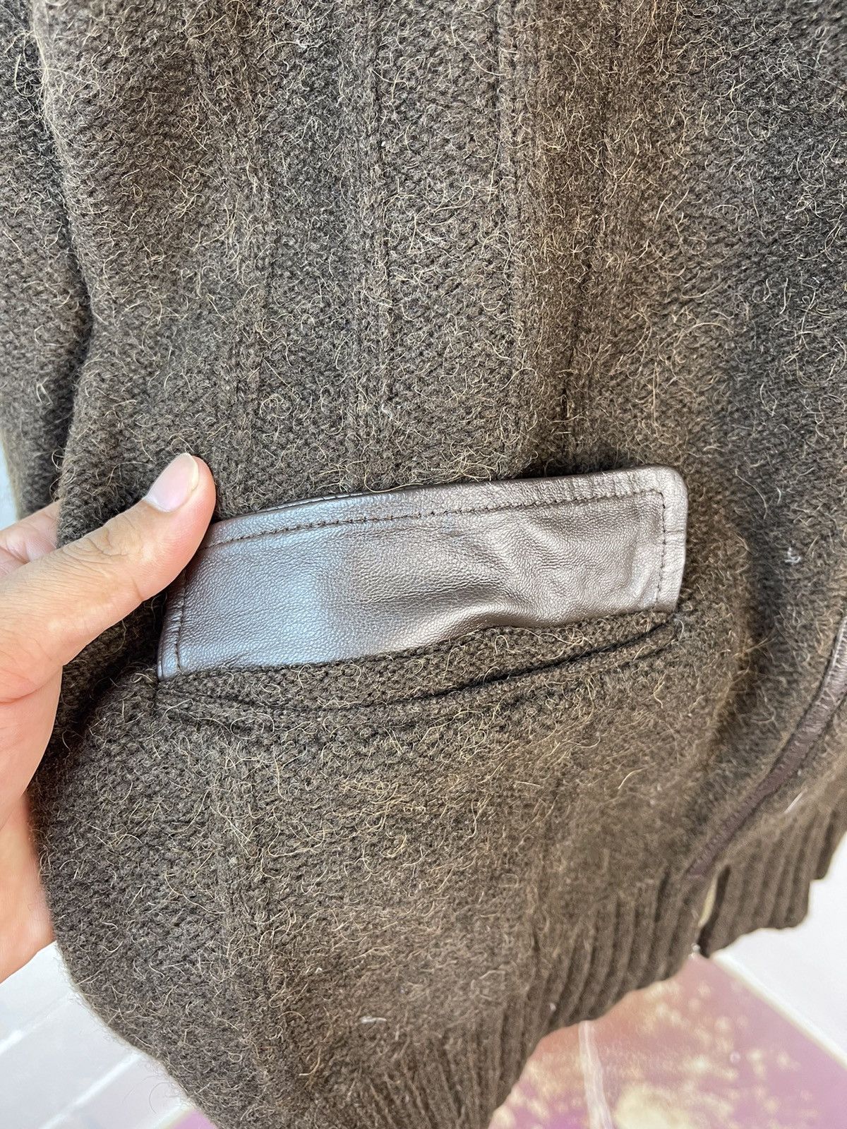 90s Pierre Balmain Zip Wool Jacket With linen Leather