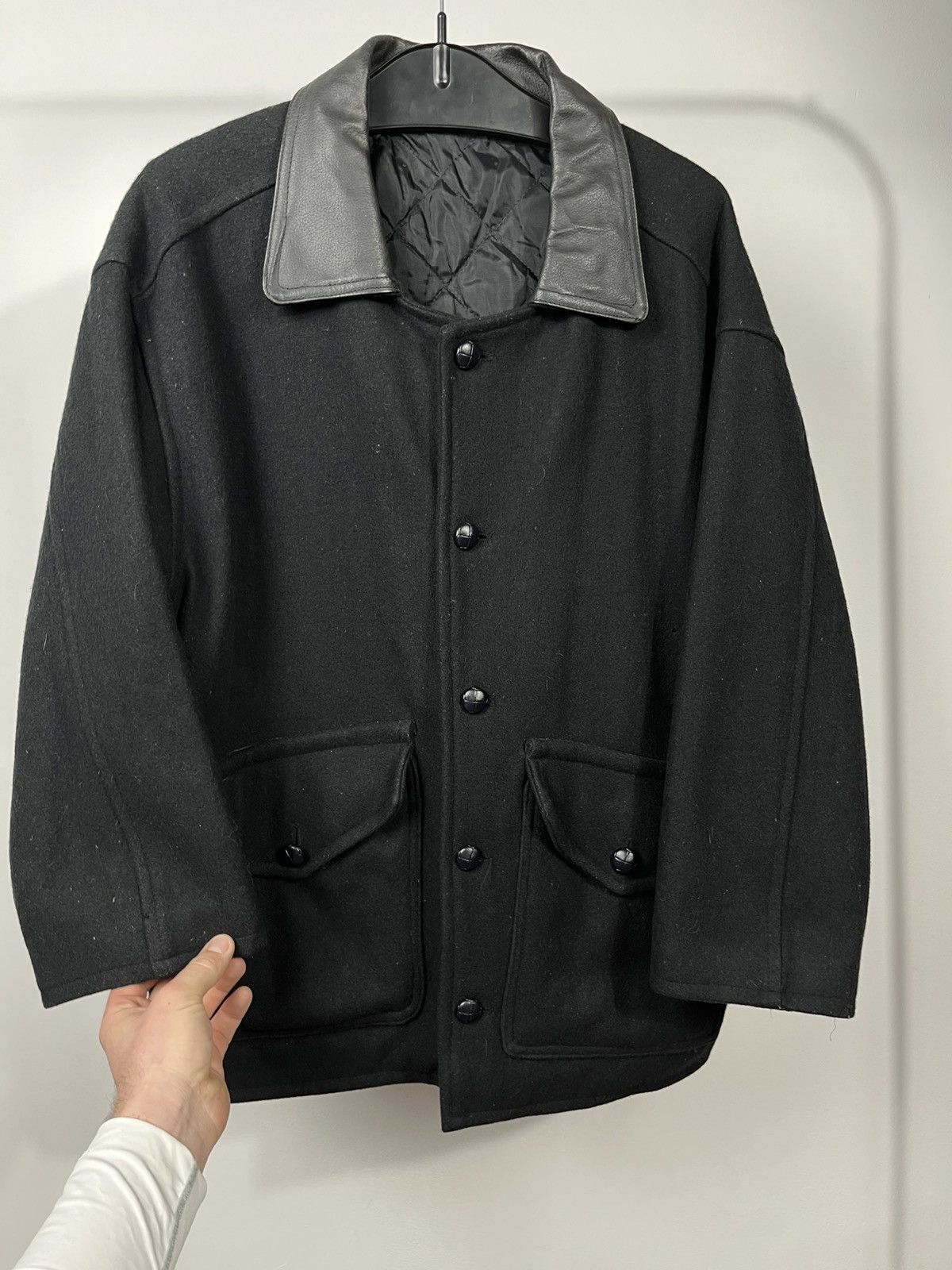 Other Vintage Wool Military Jacket Leather Collar Made in England Size US M / EU 48-50 / 2 - 4 Thumbnail
