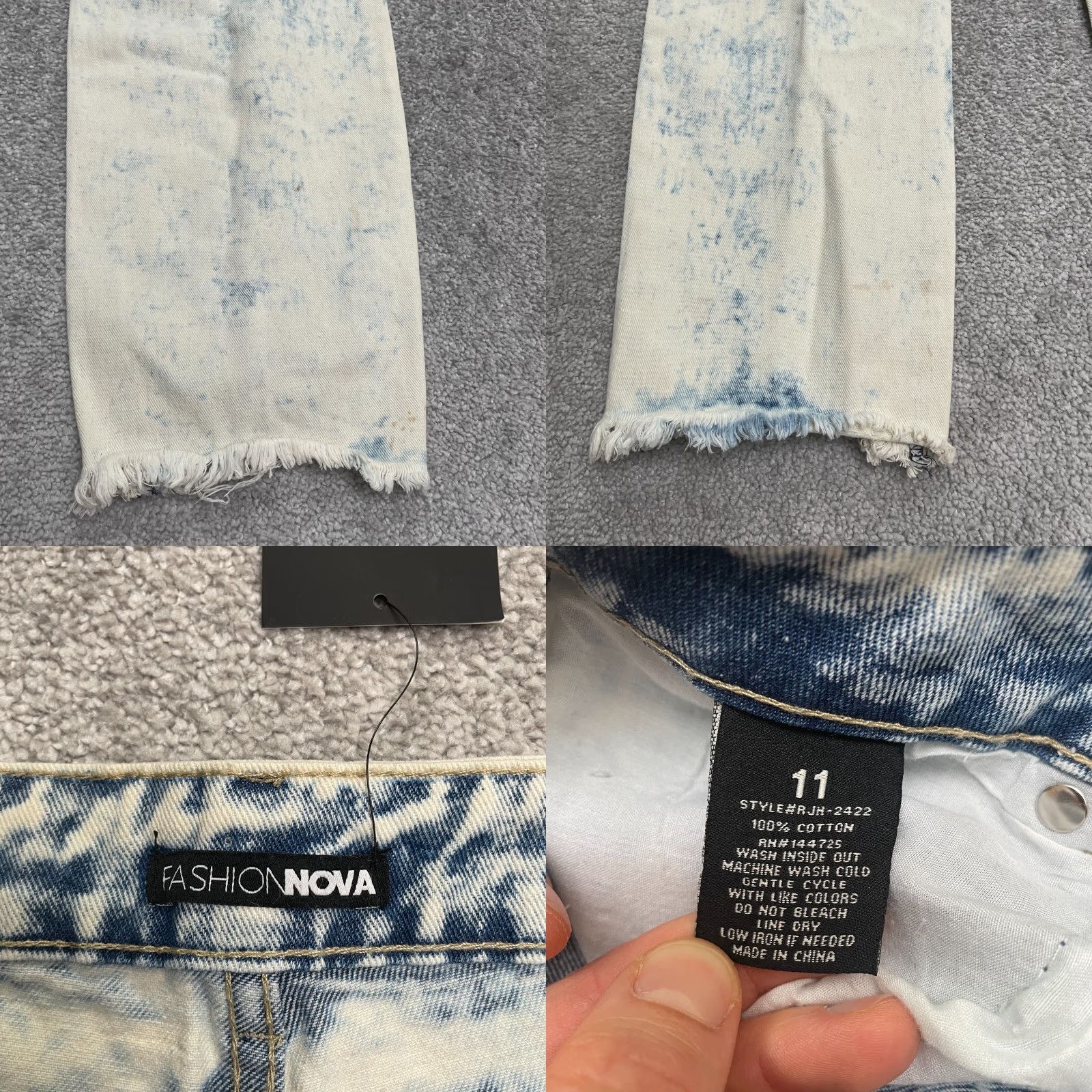 Fashion Nova Fashion Nova Jeans Juniors 11 34x28 Blue Distressed Boyfriend Denim Womens Size 32" / US 10 / IT 46 - 8 Thumbnail