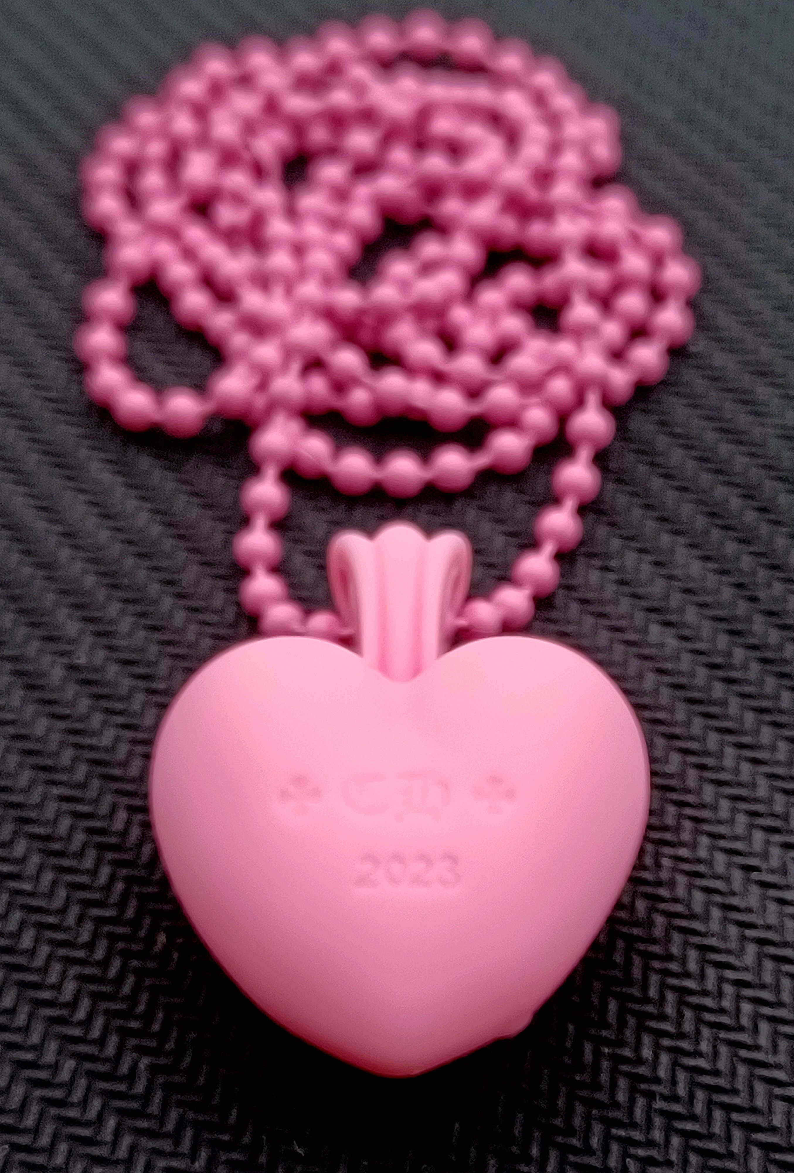◆入手困難◆CHROME HEARTS◆Silichrome CH Heart Pendant Pink Chrome Hearts Chrome Hearts Pink Silichrome Silicone Floral