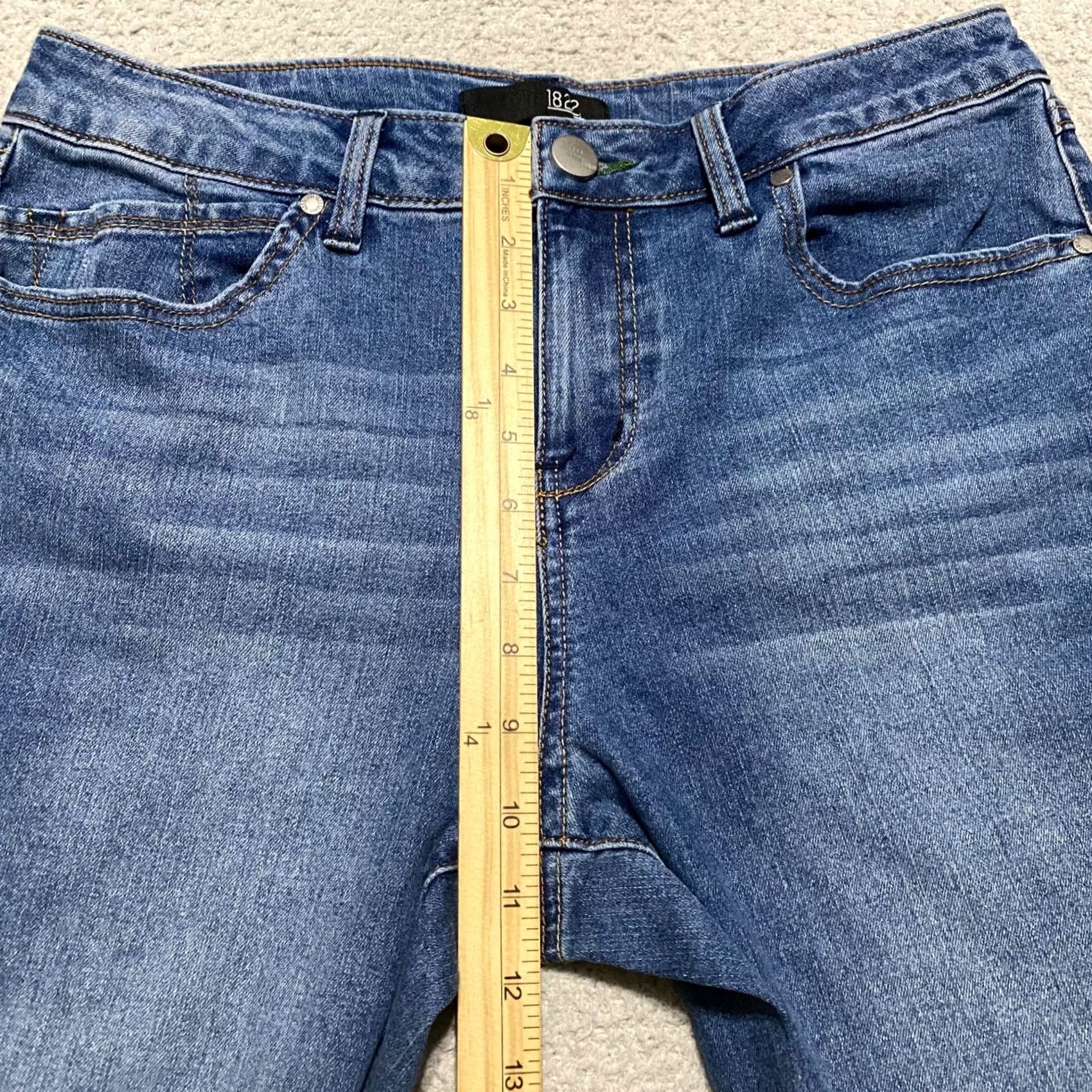 Vintage 1822 Denim Womens Jeans Blue Medium Wash Bootcut High Rise Raw Hem sz 10 Size 32" / US 10 / IT 46 - 7 Thumbnail