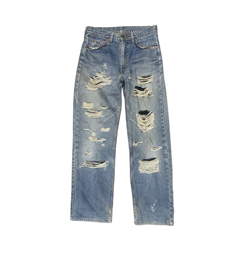 Levi's Vintage 80s Levis 220 Distressed Style Straight Leg Jeans Size US 30 / EU 46 - 1 Thumbnail