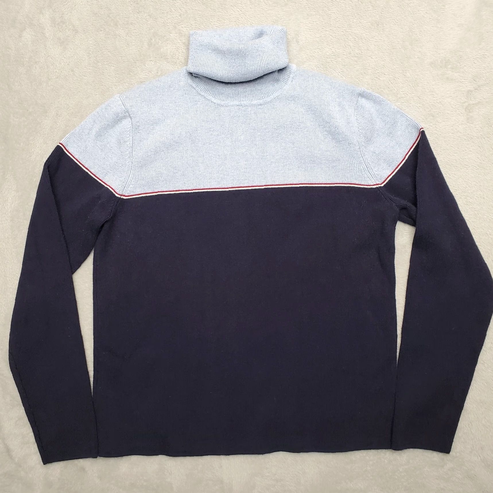 Ralph Lauren VTG Eddie Sweater Women L Blue Long Sleeve Turtleneck Casual Stretch Knit Pullover Classic Cotton Nylon Spandex Vintage Size L / US 10 / IT 46 - 2 Thumbnail