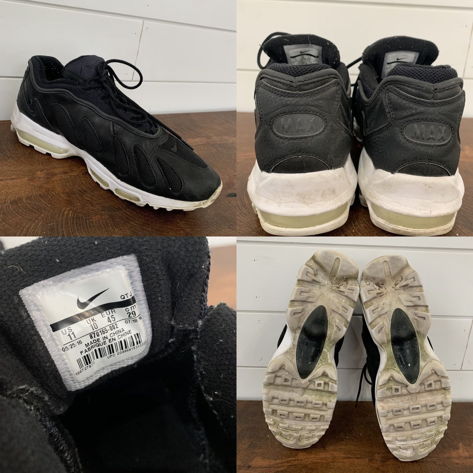 Nike NIKE AIR MAX 96 XX QS Black White SWOOSH 870165-002 Low Top Sneaker Men’s 11 Size US L / EU 52-54 / 3 - 8 Thumbnail