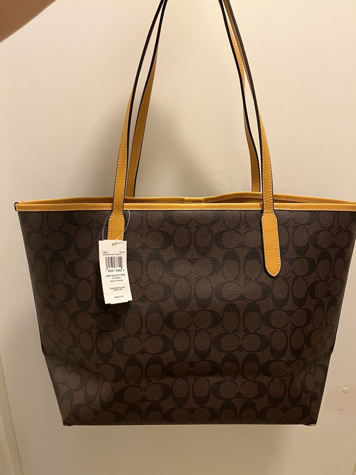 Coach Coach City Tote In Signature Canvas With Varsity Motif NWT Size ONE SIZE - 2 Thumbnail