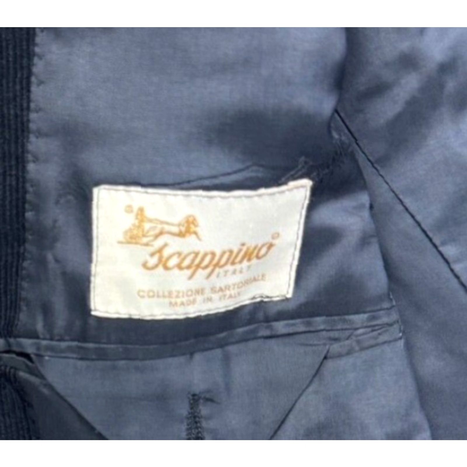Vintage Scappino Blazer Blue 3-Button Corduroy 100% Cotton 42R Men Jacket Coat Vintage No Size 42R - 4 Thumbnail