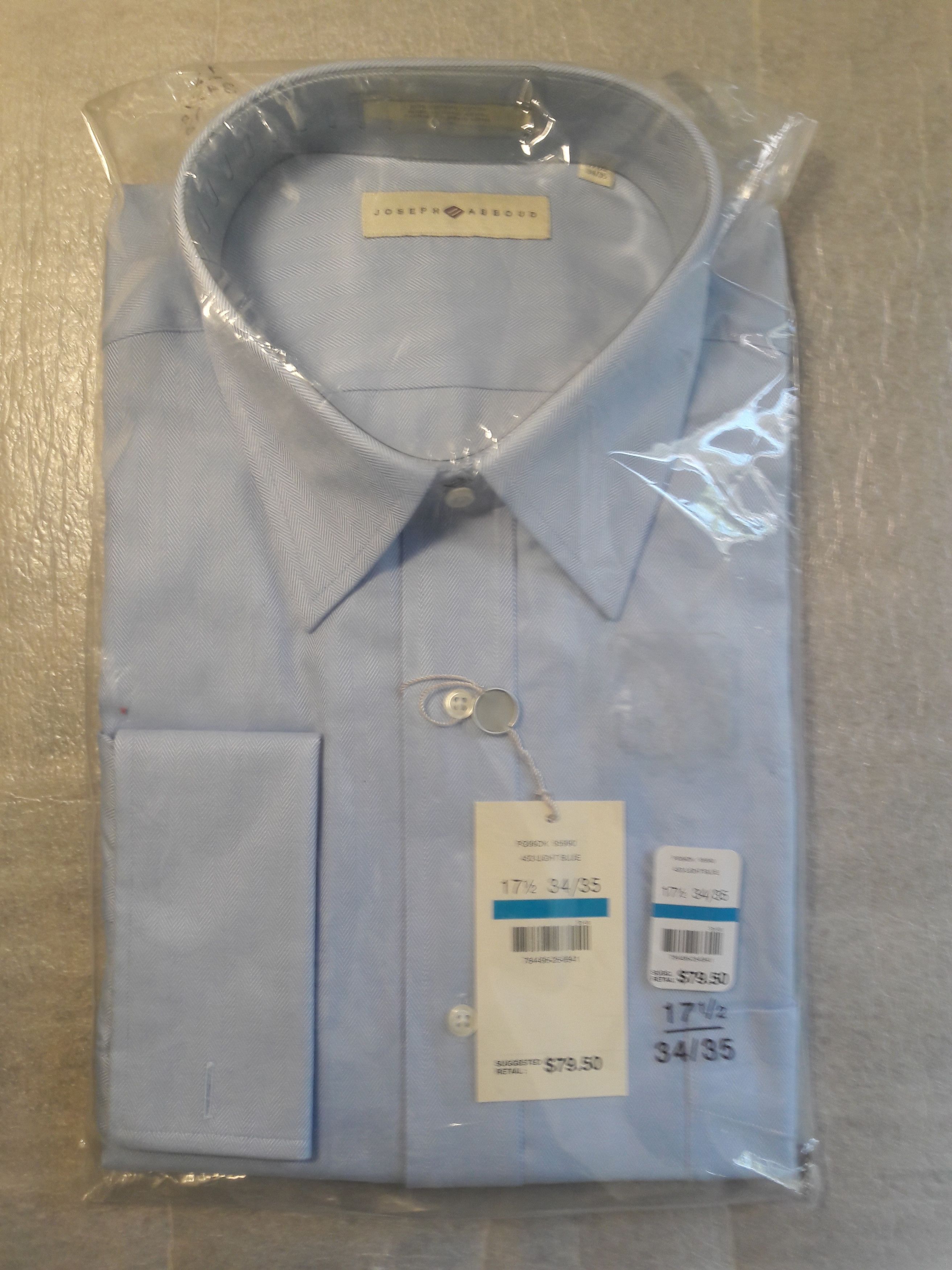Joseph Abboud French Cuff Dress Shirt | Abboud | Blue | 17 - 1/2 | 34/35 Size US XL / EU 56 / 4 - 1 Thumbnail