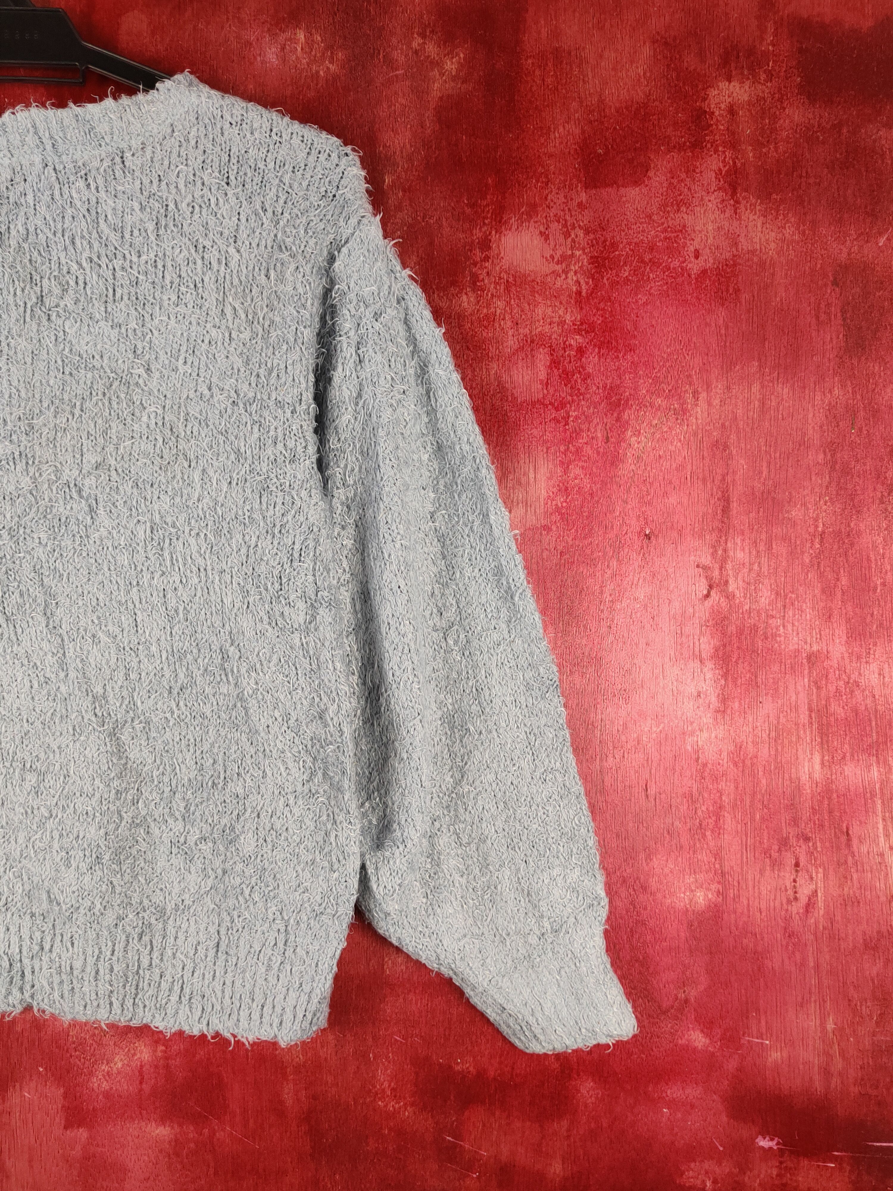 Vintage GU Blue Shag Shaggy Fur Mohair Knitwear #S2162 Size M / US 6-8 / IT 42-44 - 9 Thumbnail