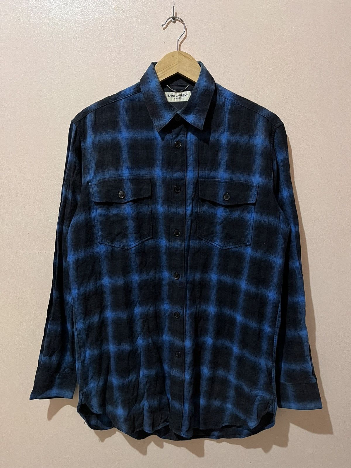 Saint Laurent Paris Saint Laurent Paris - Hedi Slimane - S/S’16 - Plaid Shirt Size US L / EU 52-54 / 3 - 4 Thumbnail
