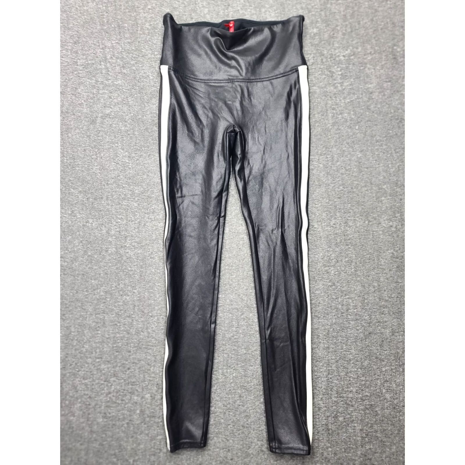 Spanx Spanx Faux Leather Side Stripe Leggings Black White Women M Medium Slimming Tummy Control Shaping High Rise Casual Winter Fall Spring Size 32" / US 10 / IT 46 - 2 Thumbnail