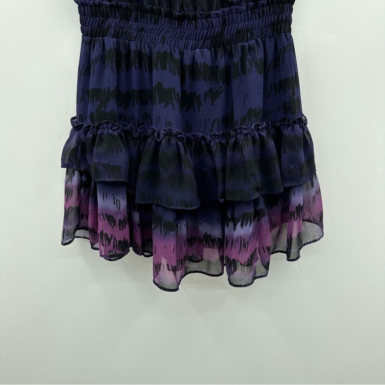 MISA Los Angeles Misa Los Angeles Becca Purple Tie Dye Tassel Tie Mini Dress Size XS / US 0-2 / IT 36-38 - 4 Thumbnail
