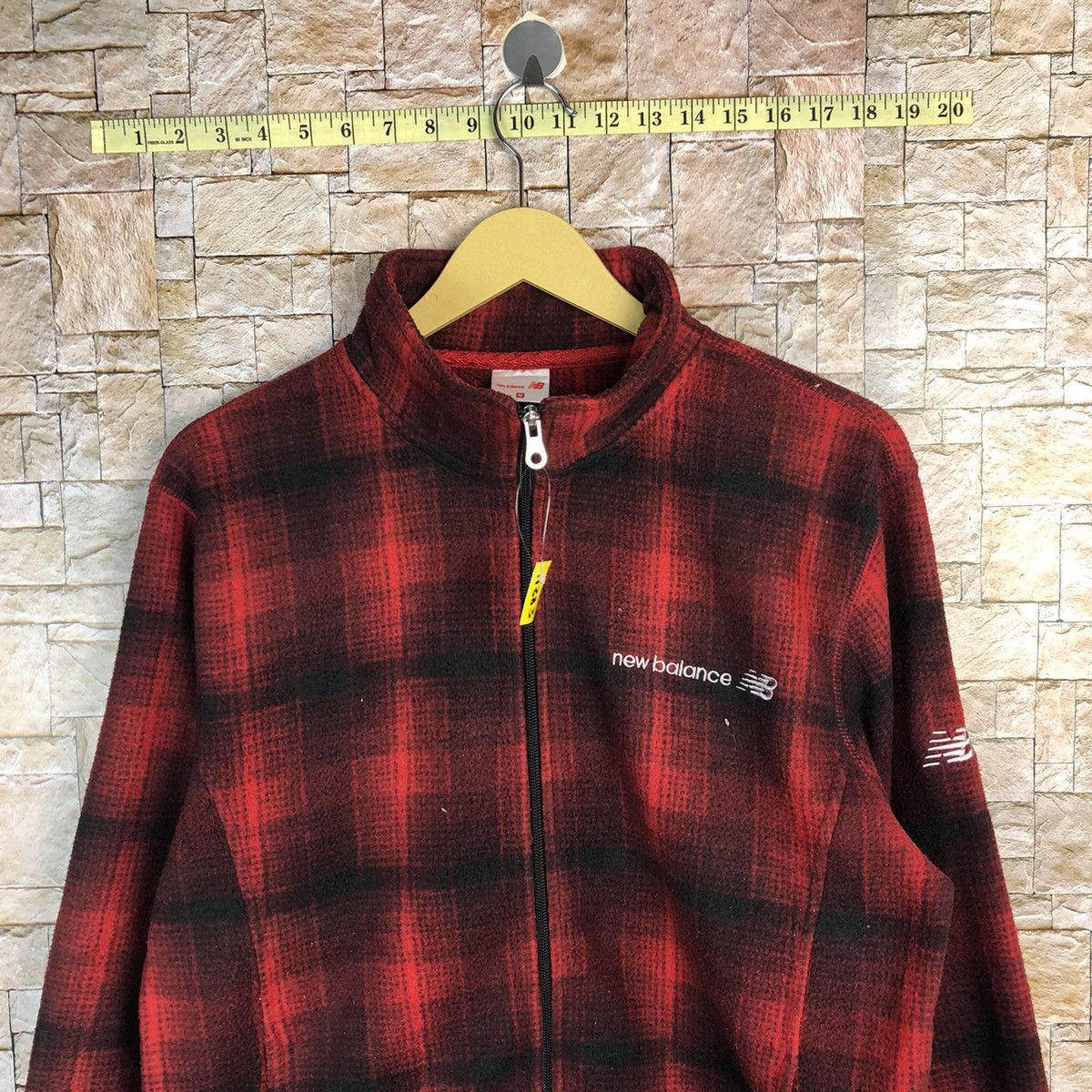 New Balance × Vintage New Balance Red Checkred Sweatshirt #A383 Size US M / EU 48-50 / 2 - 2 Thumbnail