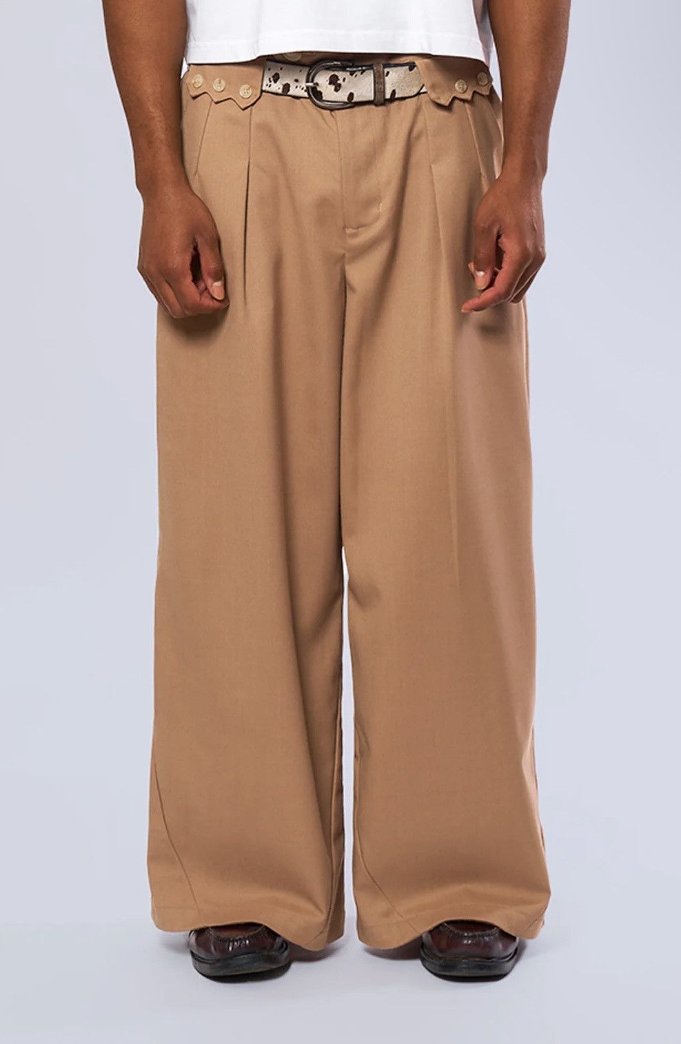 Other Neaux Doubt Western Arc Pleated Trousers Mocha Size US 30 / EU 46 - 1 Thumbnail
