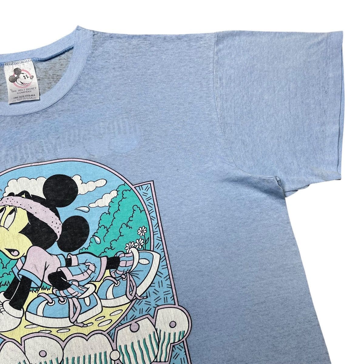 Disney 1990s Disney Mickey Mouse Running Warm Up Cool Down T-Shirt Size US XL / EU 56 / 4 - 5 Thumbnail