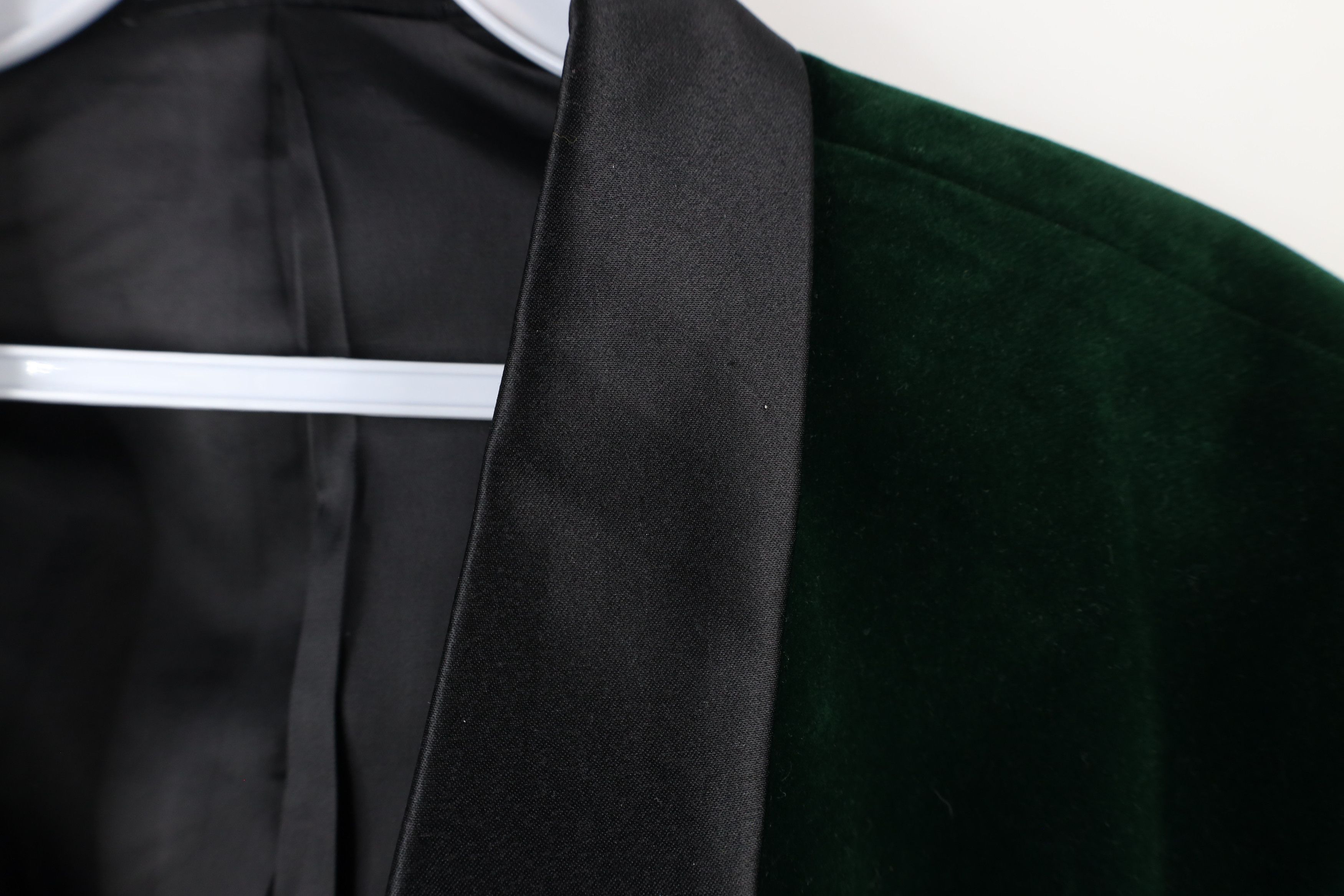 Vintage Rockabilly Velvet Velour One Button Blazer Suit Jacket Green Size US XL / EU 56 / 4 - 5 Thumbnail