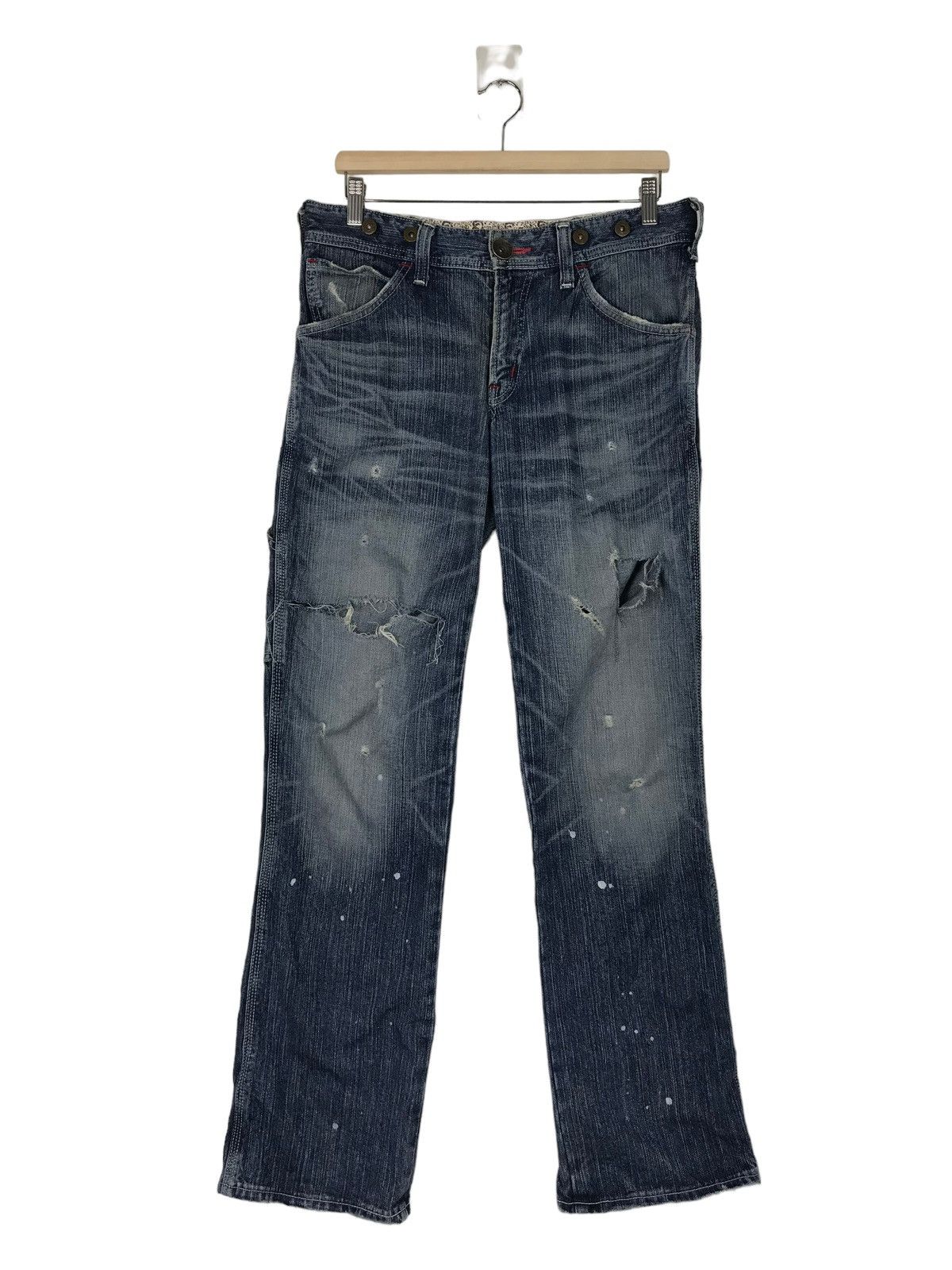 Edwin 💥 EDWIN PAIN SPLASH DISTRESS JEANS Size US 34 / EU 50 - 1 Thumbnail