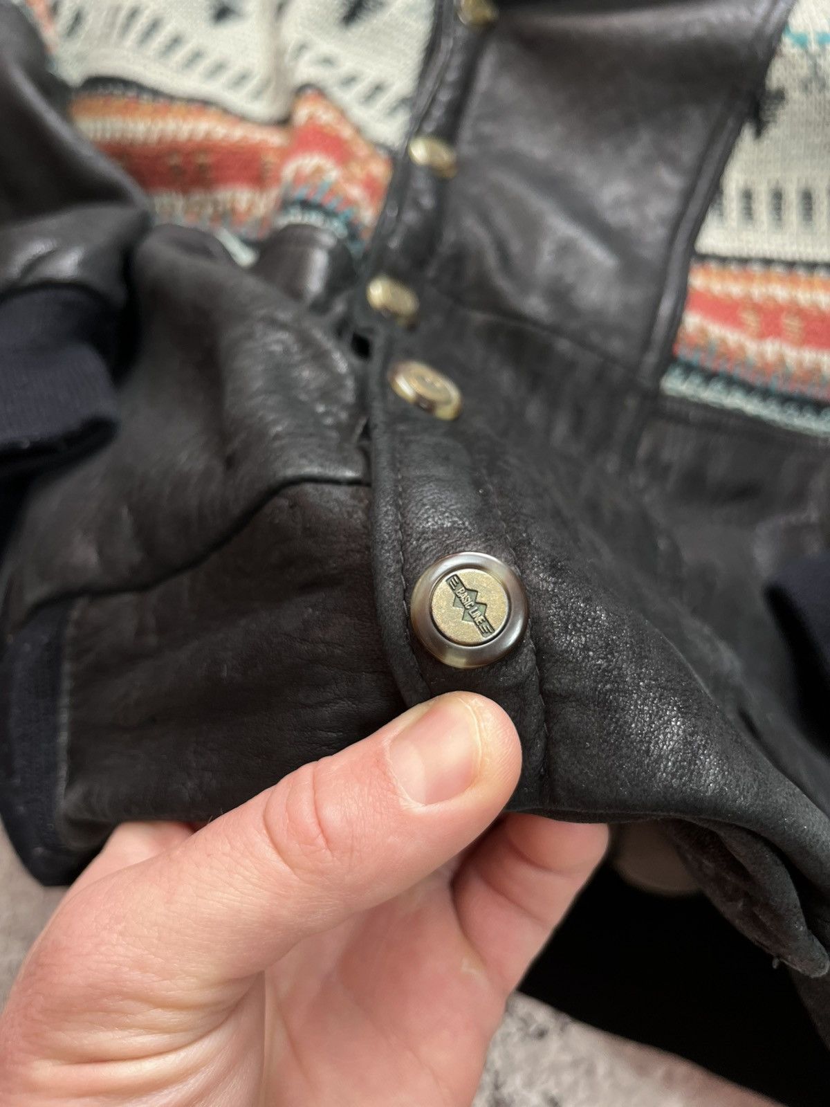 Leather Vintage Genuine Leather Jacket Wool Pattern Shearling 50 Size US M / EU 48-50 / 2 - 8 Thumbnail