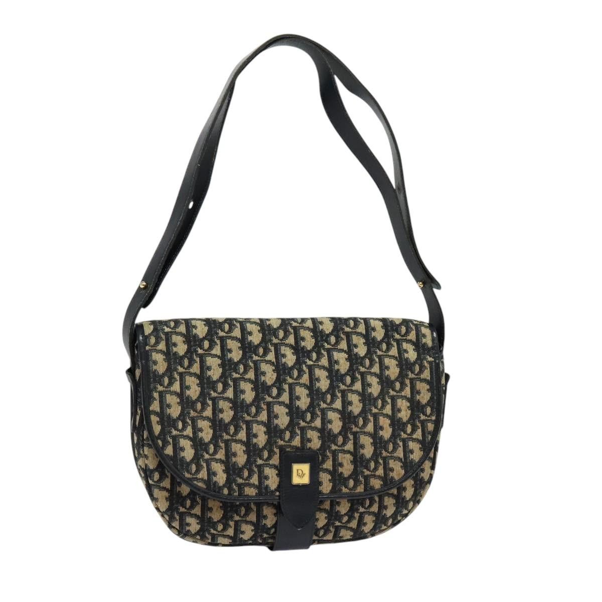 Dior DIOR Trotter Canvas Shoulder Bag Navy Gold Size ONE SIZE - 1 Thumbnail