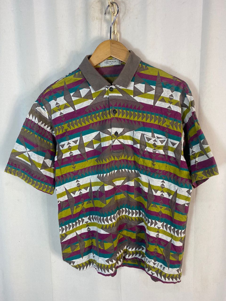 Japanese Brand × Lindbergh × Vintage Vintage Lindbergh fullprint native polo shirt Size US L / EU 52-54 / 3 - 1 Thumbnail