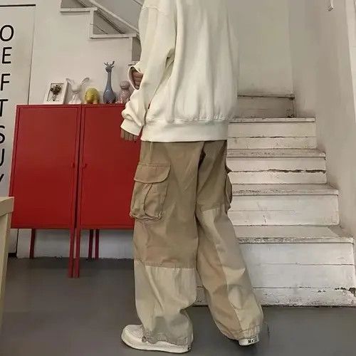 Japanese Brand Baggy Khaki Cargo Pants Size US 37 - 2 Thumbnail