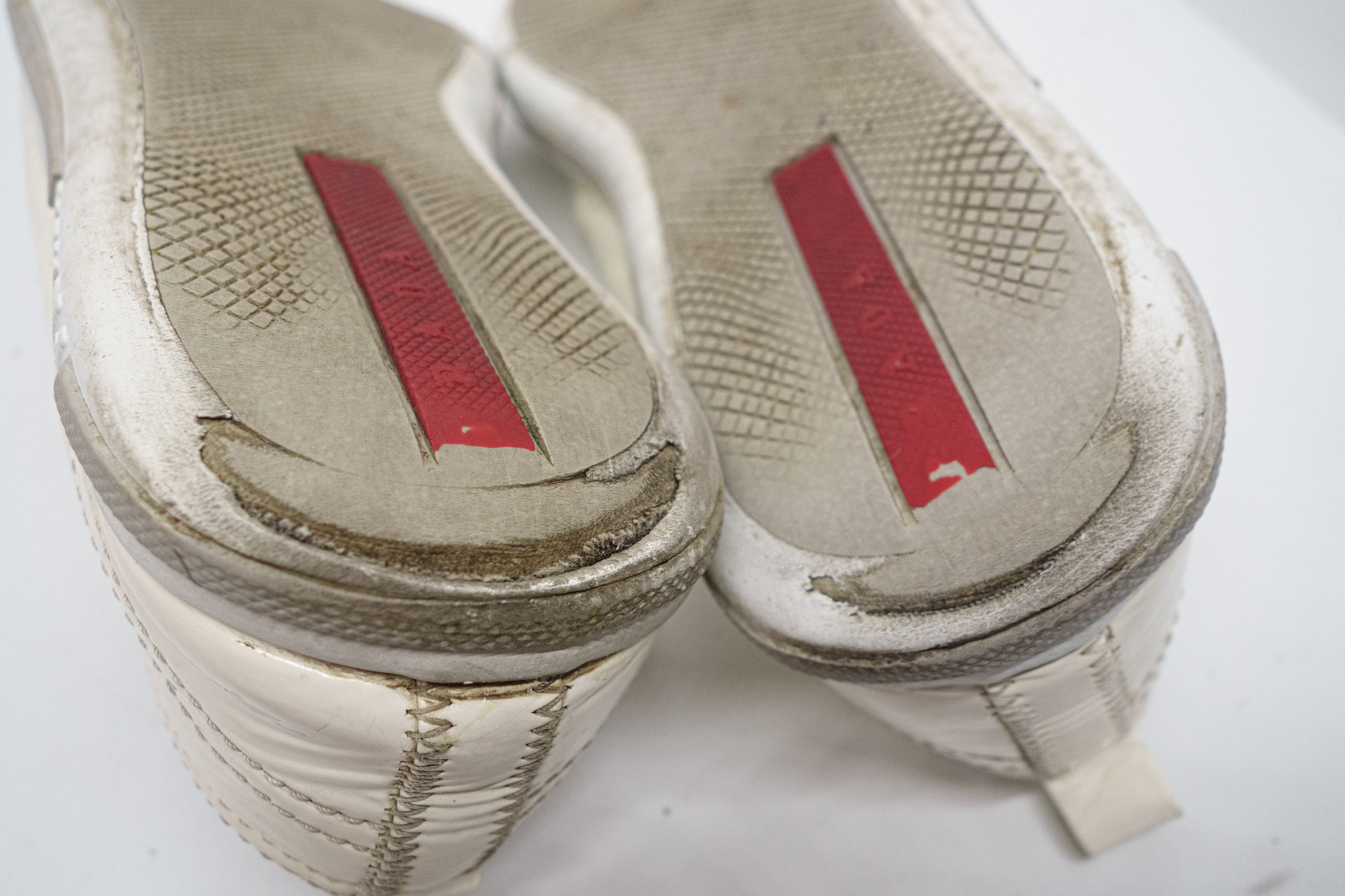 Prada Sport Red Tab Patent Leather Distressed Keds Size US 7.5 / IT 37.5 - 7 Thumbnail