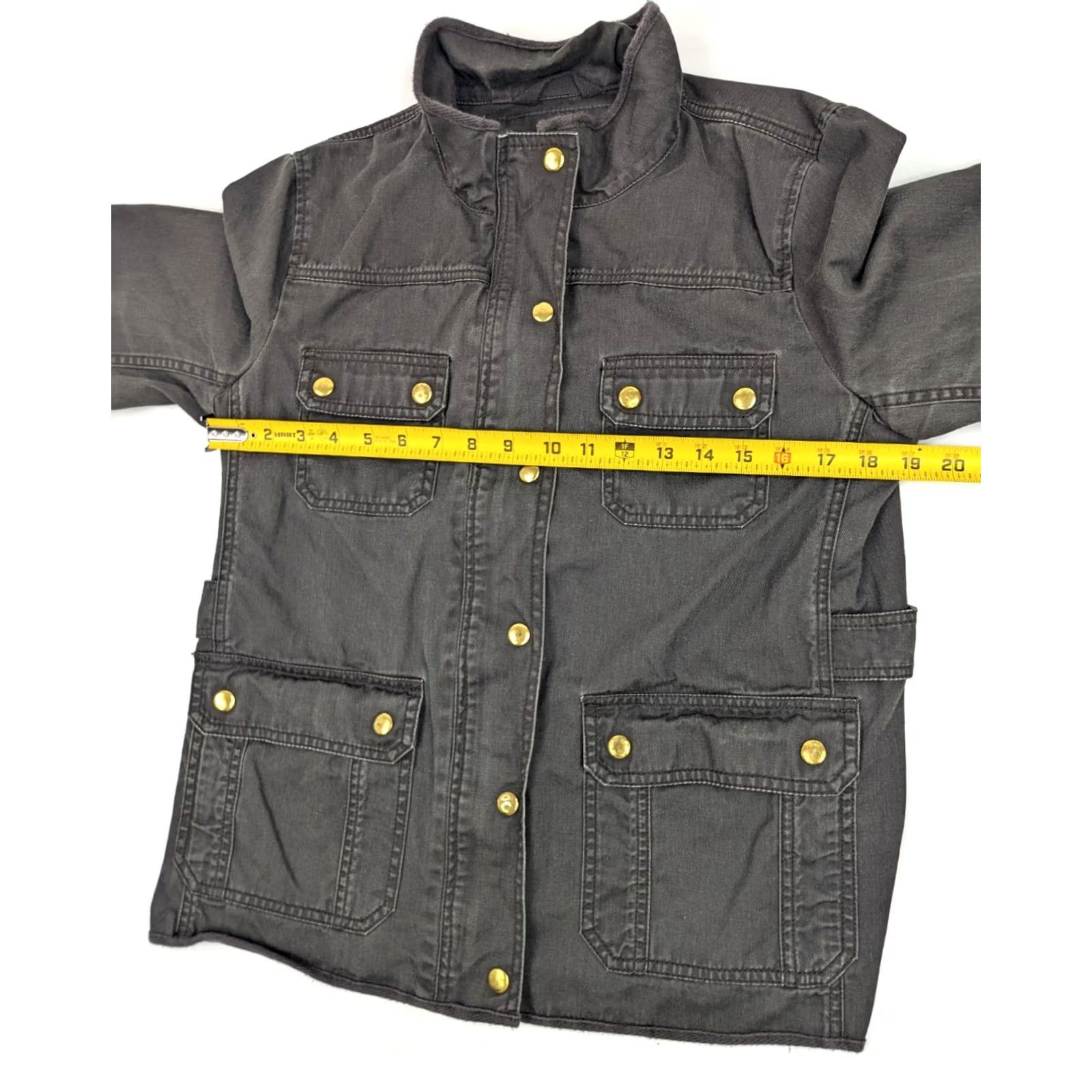 J.Crew J. Crew Field Jacket M Olive Green Cotton Relaxed Boyfriend w Gold Snaps Women Size M / US 6-8 / IT 42-44 - 6 Thumbnail