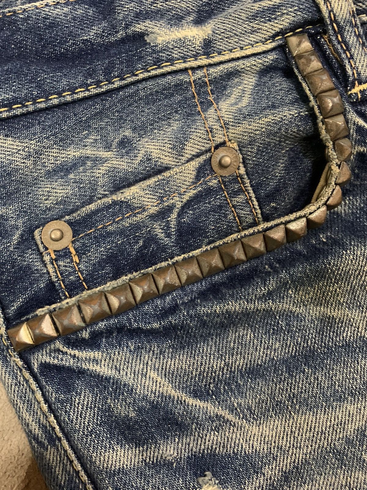 Hysteric Glamour Vintage Hysteric Glamour Selvedge Studded Distressed Jeans Size US 31 - 7 Thumbnail
