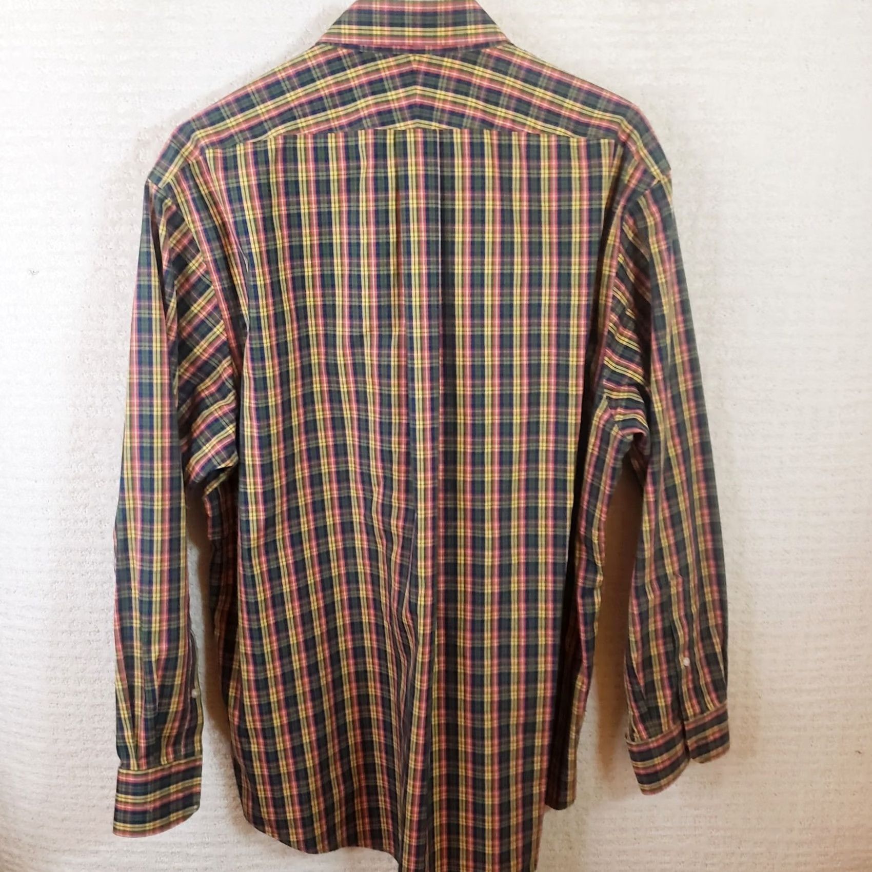 Lands' End Lands End Shirt Men's Red Green Yellow Plaid Button Down No Iron 17 34 Size US XL / EU 56 / 4 - 6 Thumbnail