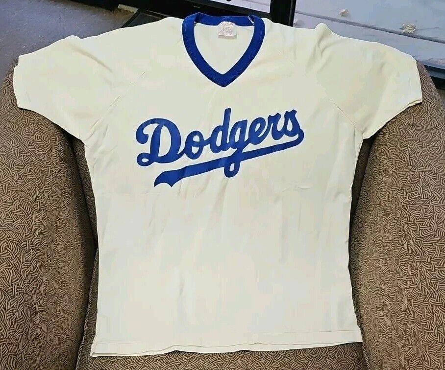 Designer Vintage Rawlings Dodgers Jersey Size L White Size ONE SIZE - 1 Thumbnail