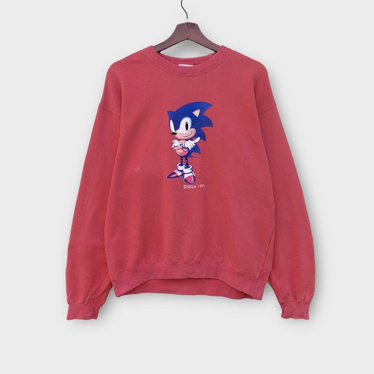 Cartoon Network × Vintage Rare! Vintage 90s Sonic The Hedgehog Sega 1991 Sweatshirt Size M / US 6-8 / IT 42-44 - 1 Thumbnail