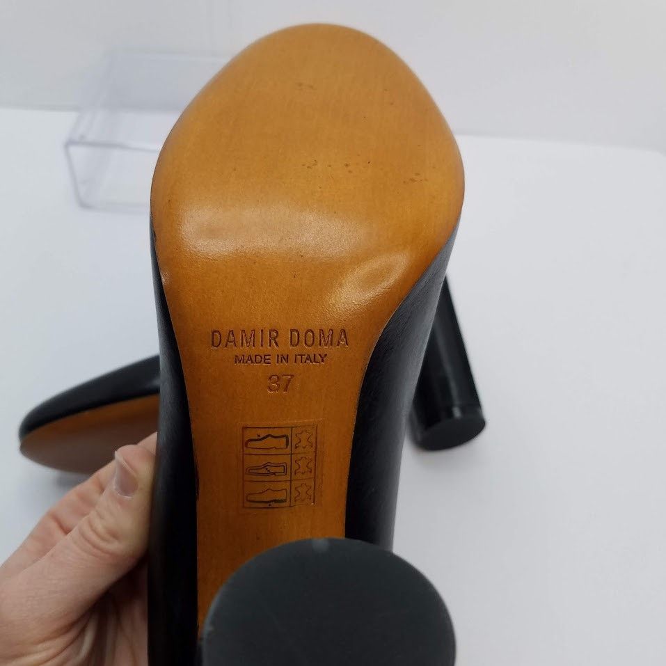 Damir Doma Womens Made in Italy Black Leather Pumps Shoes Size 37 Size US 7 / IT 37 - 7 Thumbnail
