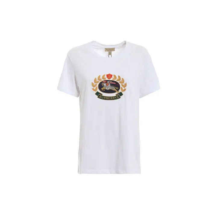 Burberry Burberry Classic Logo Embroidered Short Sleeve Tee 0079 Size XS / US 0-2 / IT 36-38 - 1 Thumbnail