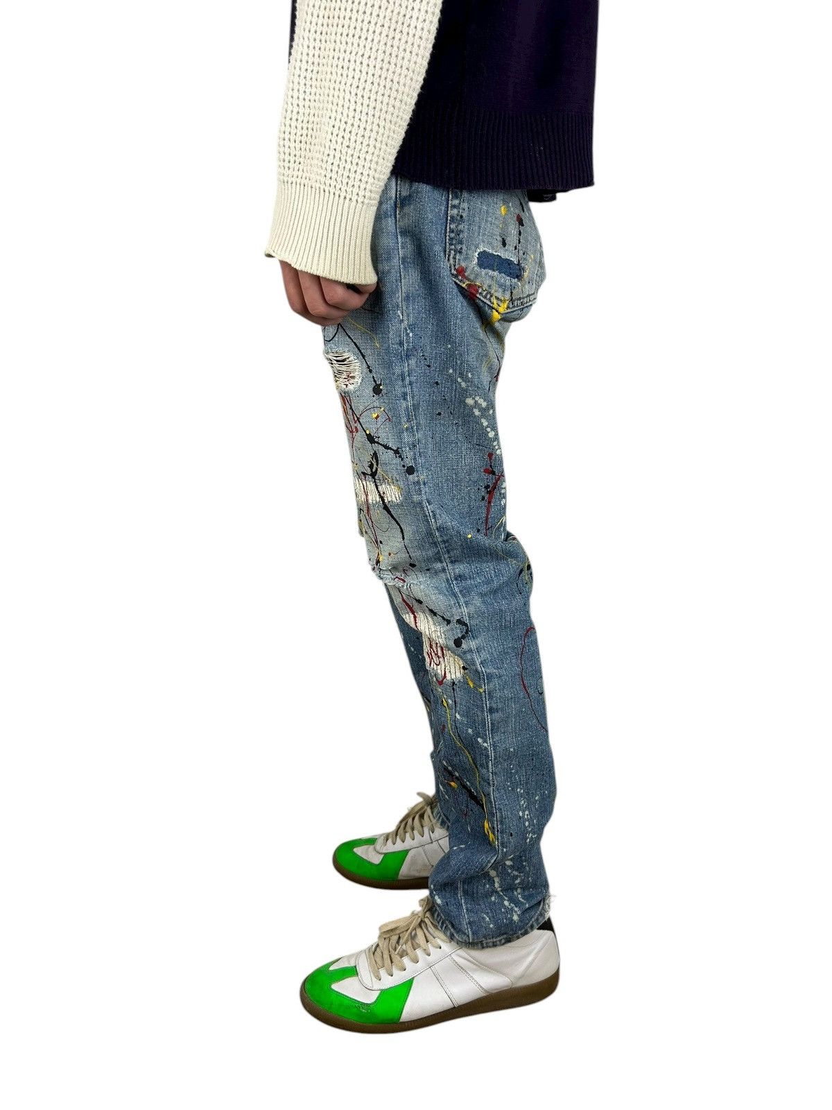 Japanese Brand Johnbull Multicolour Paint Splatter Denim (32x31) Size US 32 / EU 48 - 5 Thumbnail