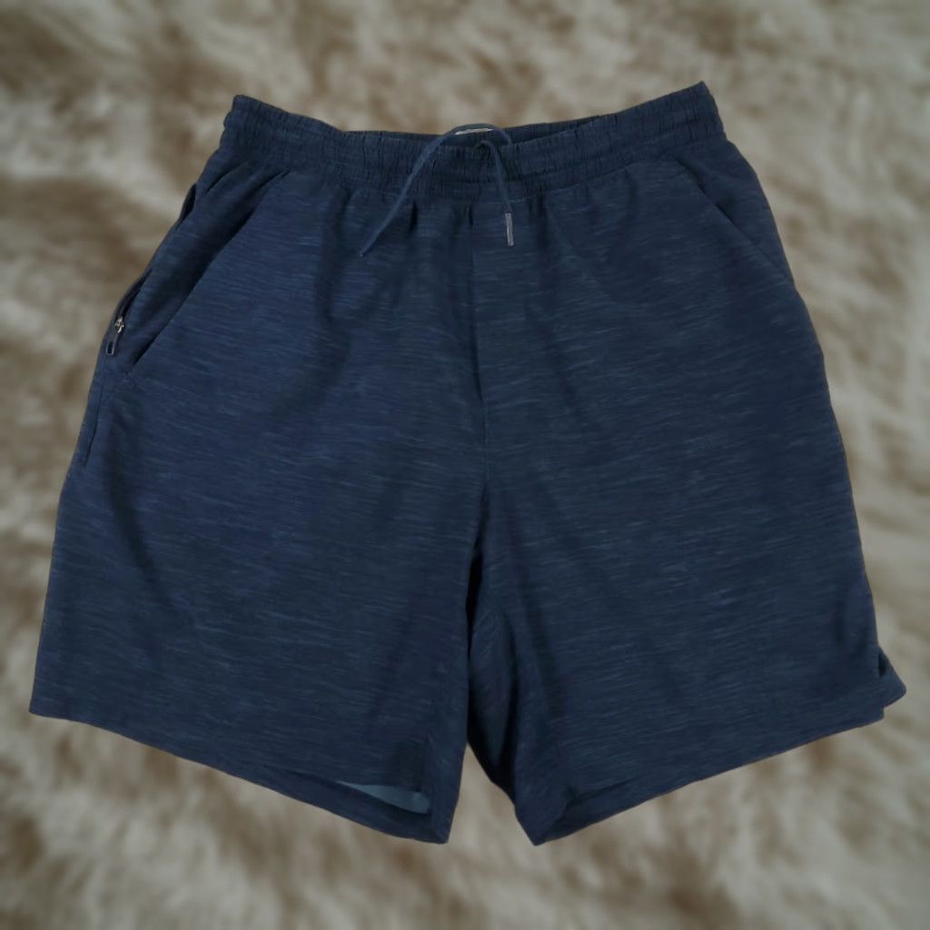 Lululemon Lululemon Shorts Mens M Blue Side Zipper Pocket Lace Tie Stretch Athletic Size US 31 - 1 Thumbnail