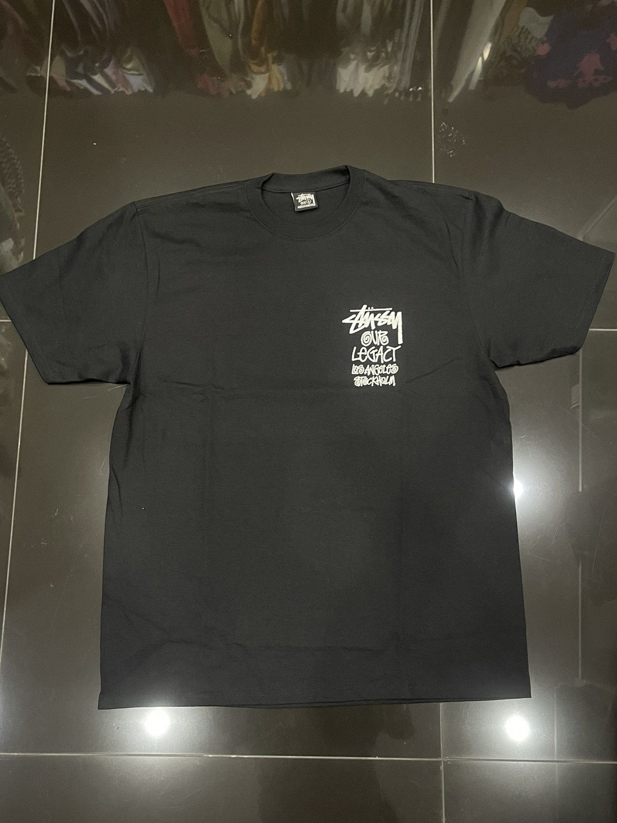 Our Legacy × Stussy Stussy Work Shop OL Sport Pigment Dyed T-Shirt Black Size US M / EU 48-50 / 2 - 2 Thumbnail