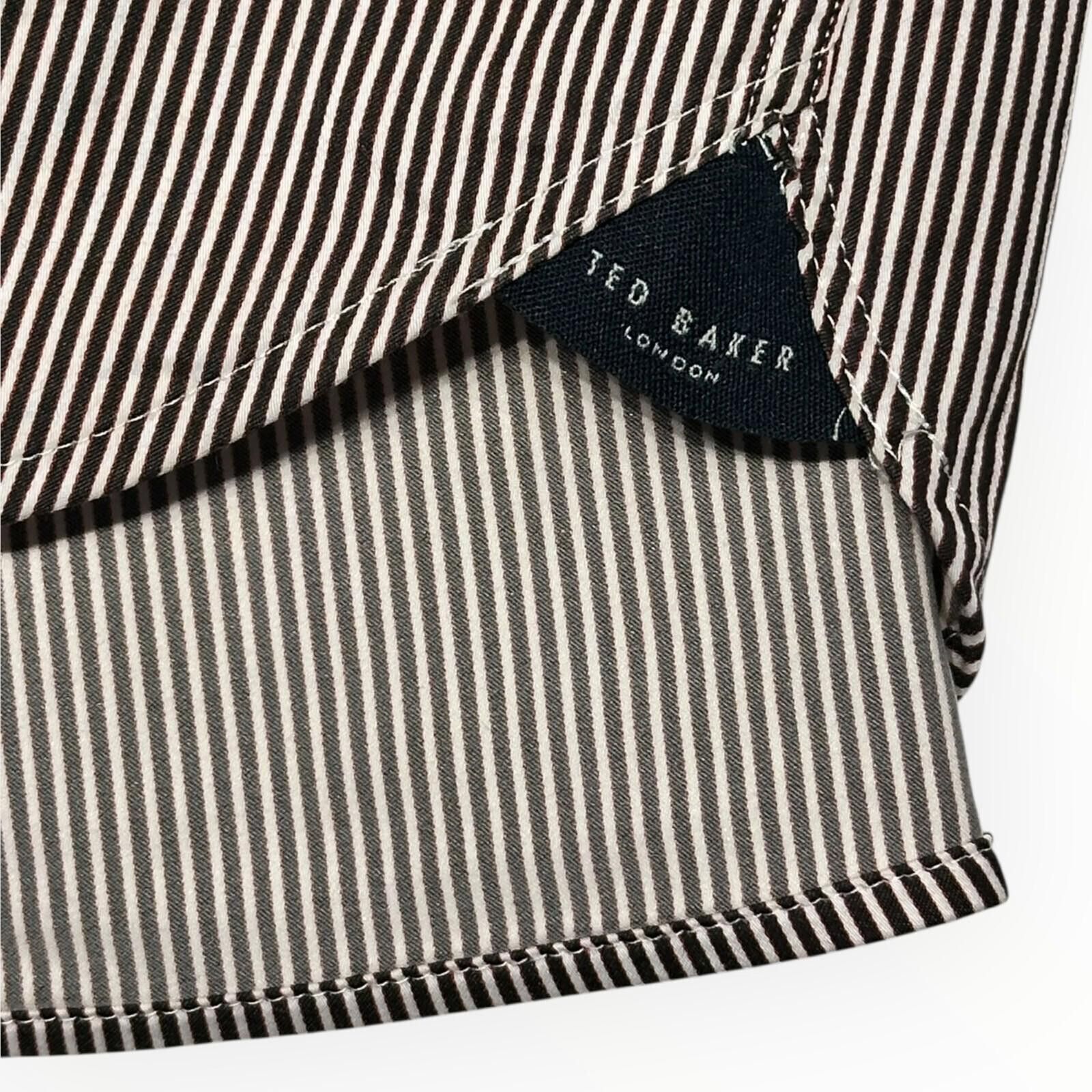 Ted Baker Ted Baker 6 Shirt Men UK Size 2XL Red Pinstripe Long Sleeve Size 48R - 6 Thumbnail