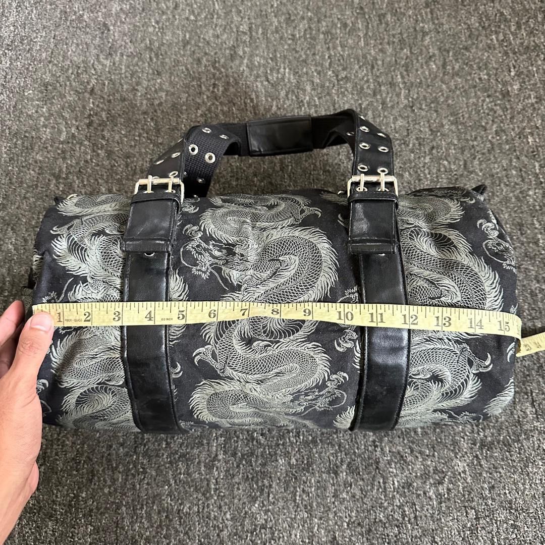 Leather Vintage Shin & Company Dragon Canvas Leather Punk Duffle Bag Size ONE SIZE - 12 Thumbnail