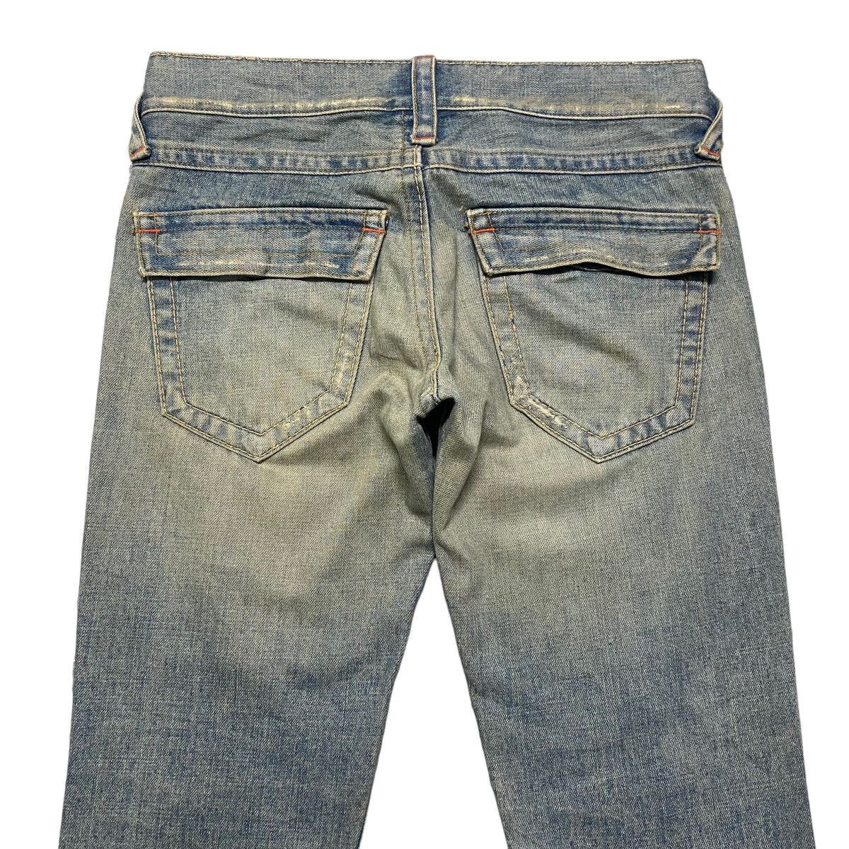 Japanese Brand Union Made Purple&Yellow Mudwash Denim Flare Jeans Size US 30 / EU 46 - 11 Thumbnail