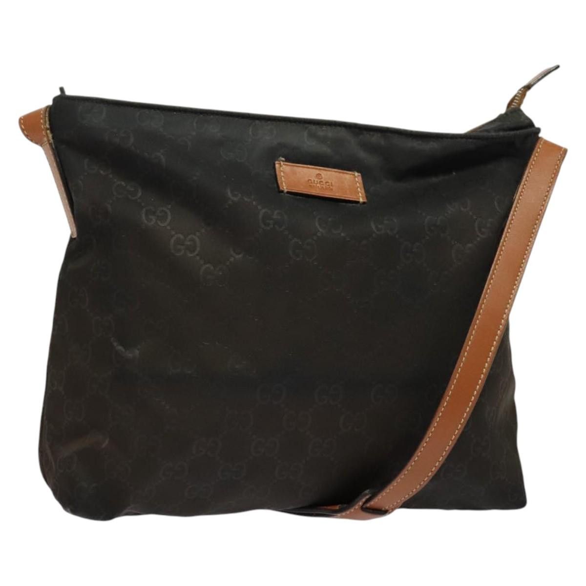 Gucci GUCCI GG Canvas Shoulder Bag Nylon Black Silver Size ONE SIZE - 1 Thumbnail