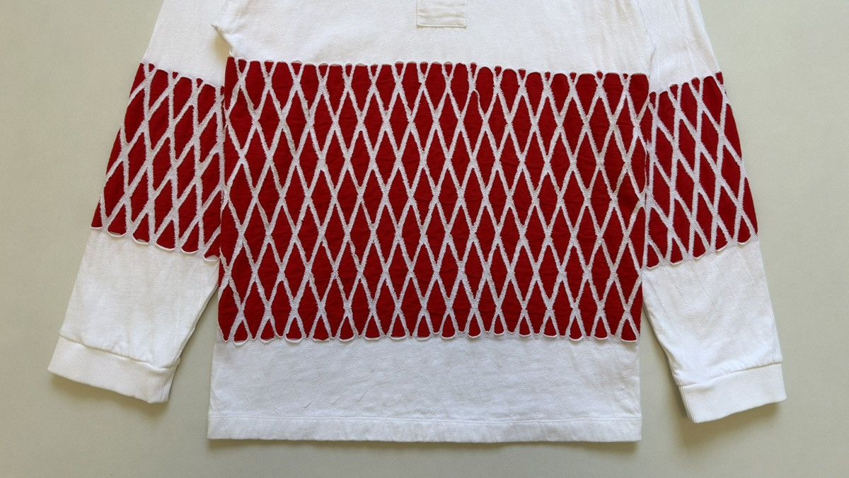 Stefan Cooke White/Red Cotton ‘Slashed’ Rugby Shirt Size US M / EU 48-50 / 2 - 9 Thumbnail