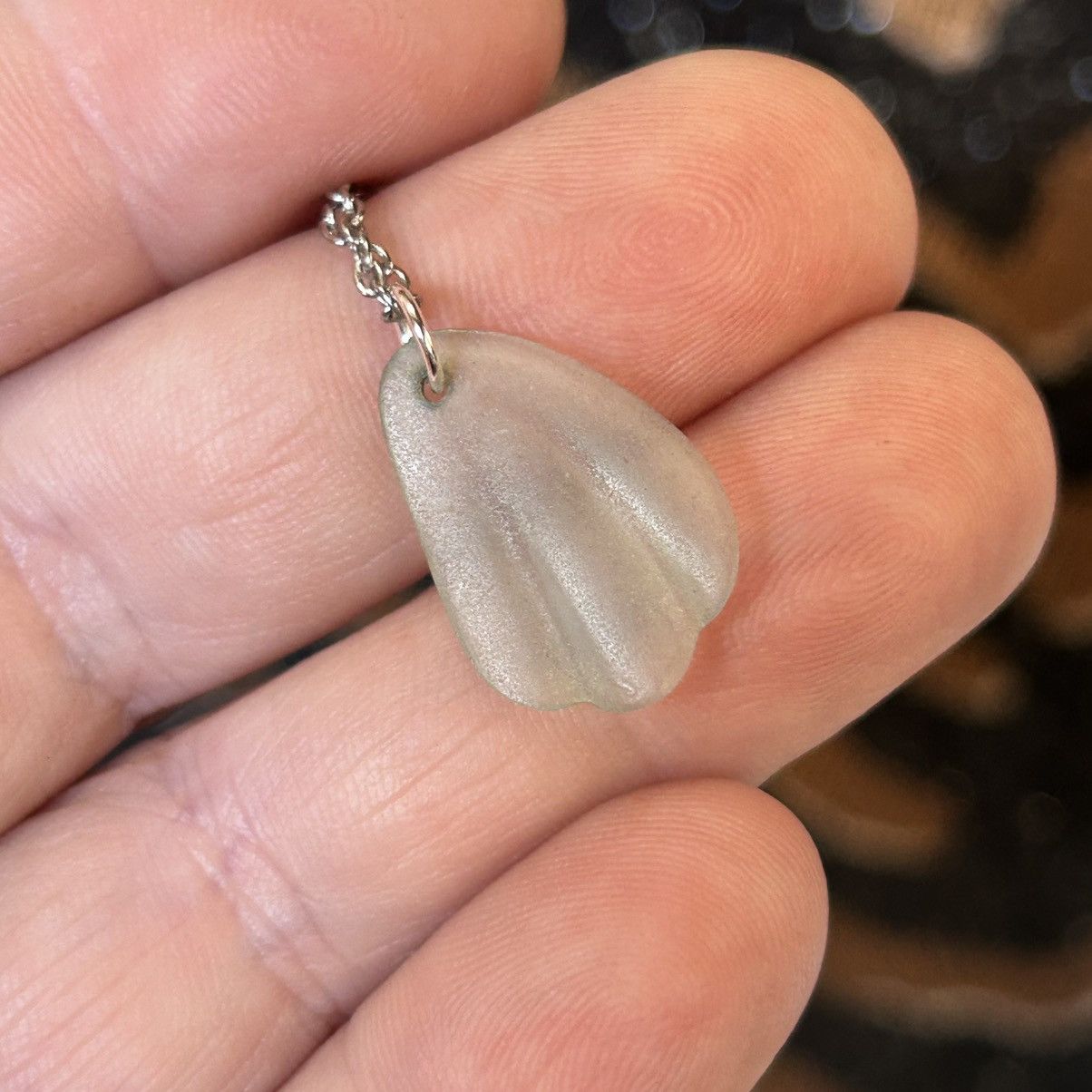 Handmade Handcrafted simulated sea glass pendant on chain necklace Size ONE SIZE - 1 Thumbnail
