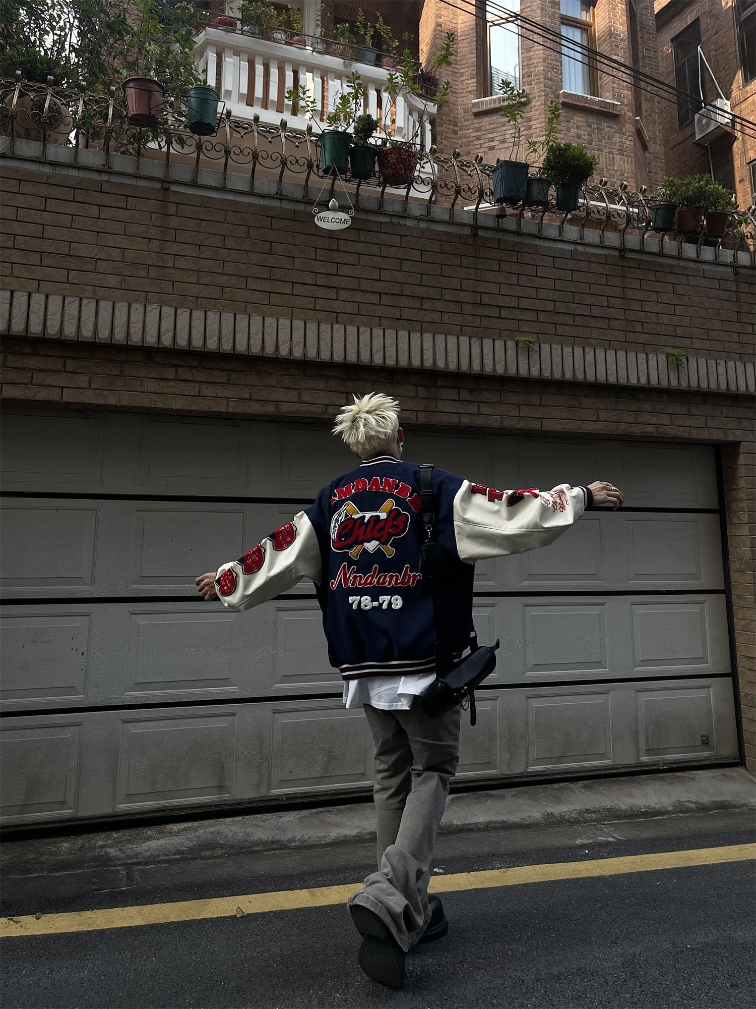 Designer × Japanese Brand Vintage Flocked Varsity Jacket Size US XL / EU 56 / 4 - 6 Thumbnail
