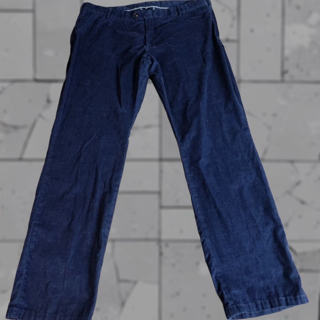 Peter Millar Peter Millar Pants 44 x 32 Blue Corduroy Flat Front Chino Regular Men Tailored Fit MF24XB73 Size US 44 / EU 60 - 1 Thumbnail