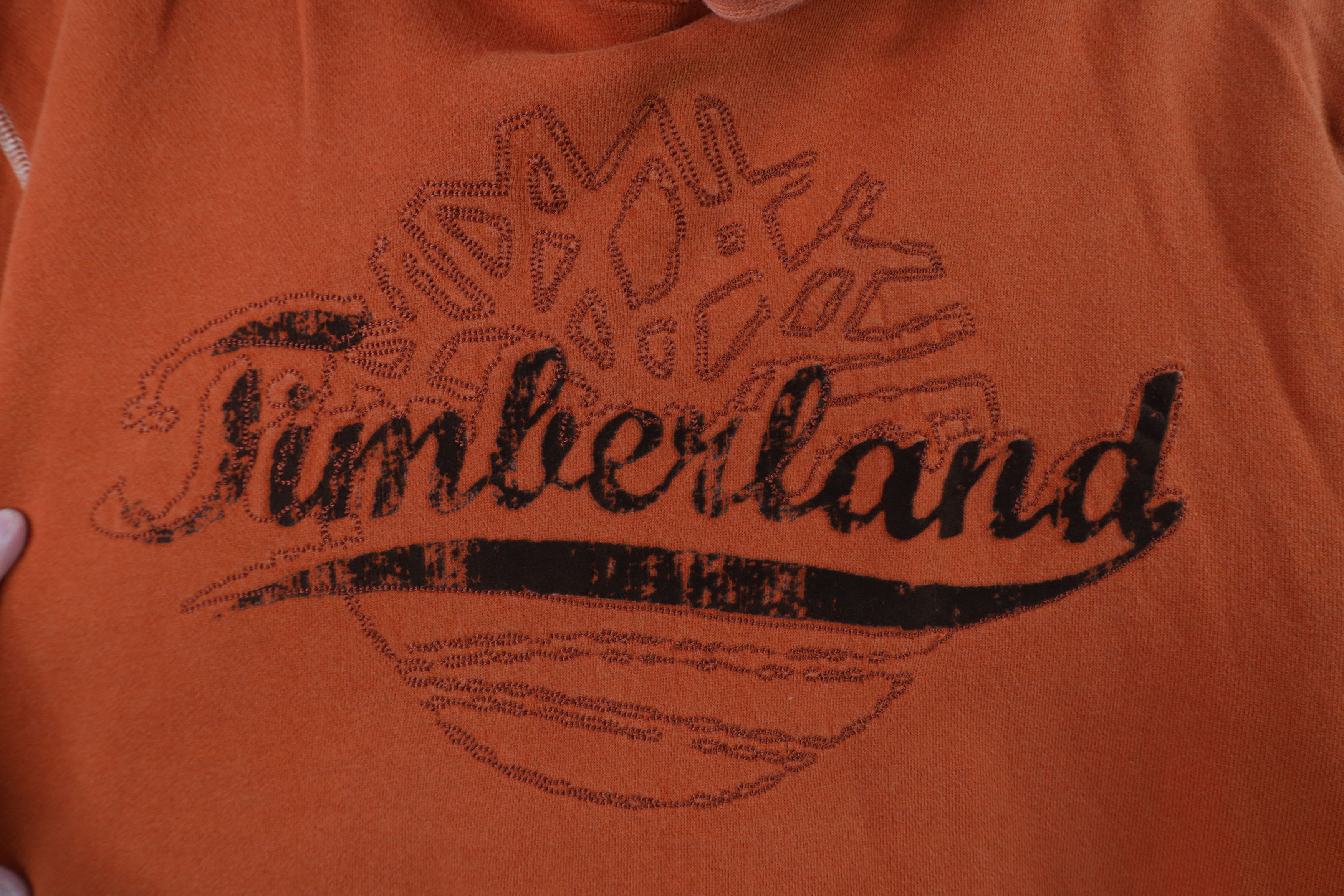 Timberland × Vintage Vintage Timberland Spell Out Baggy Fit Hoodie Sweatshirt Size US S / EU 44-46 / 1 - 7 Thumbnail